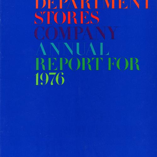 Annual Reports and Corporate Communications depicts: Title text in rows taking up the top half of a blue background. Each row is a different color of the rainbow.