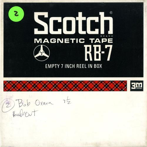 Audio Recordings depicts: Front of open reel box