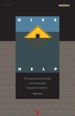 Posters depicts: Boxes segmented inside each other form a black border and tight, overlapping dot patterns, centering around a yellow pyramid-like house.