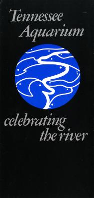Booklet/Brochure depicts: Blue circle with shapes of sea creatures cut out with white lines.