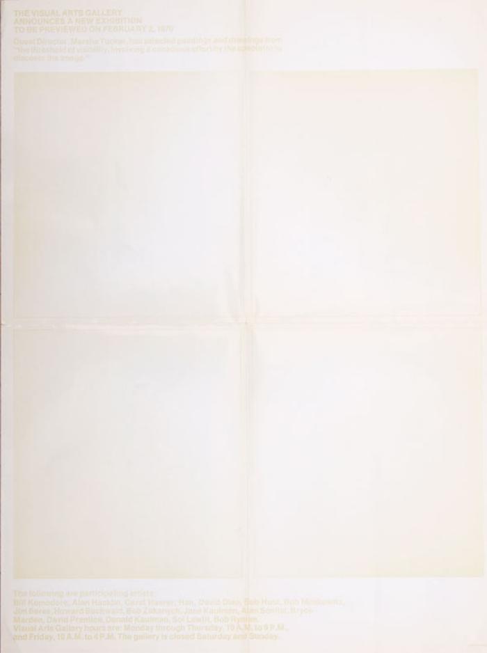 Posters depicts: Four pale squares that are almost impossible to see against the white background