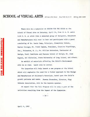 Press Releases depicts: Whyte introduced by Dore Ashton, art critic and SVA faculty member.