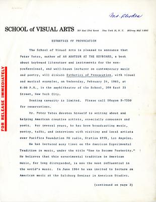 Press Releases depicts: typed description of event
