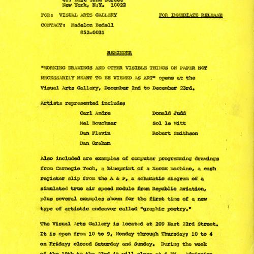 Press Releases depicts: typed press release on yellow paper