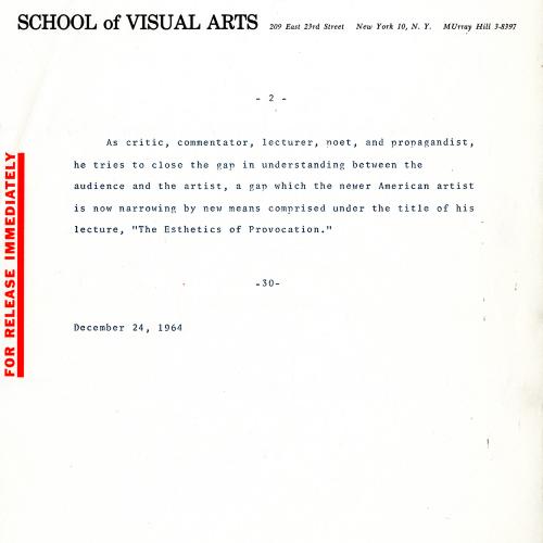 Press Releases depicts: typed description of event