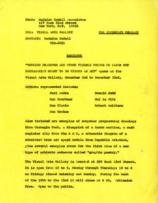 Press Releases depicts: typed press release on yellow paper