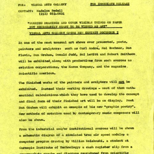 Press Releases depicts: typed press release on yellow paper