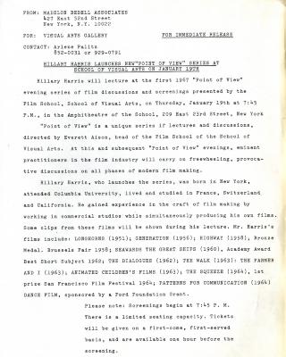 Press Releases depicts: typed description of event