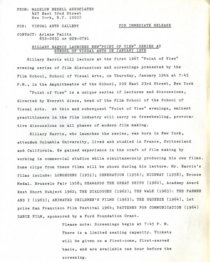 Press Releases depicts: typed description of event