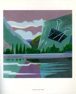 Serial Publications depicts: Giant bull clip sailing over lake in front of mountains