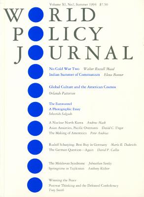 Serial Publications depicts: "World Policy Journal" is written with each word in a row, the "O" of each word is lined up and replaced with a blue circle that repeats down to the end of the page 