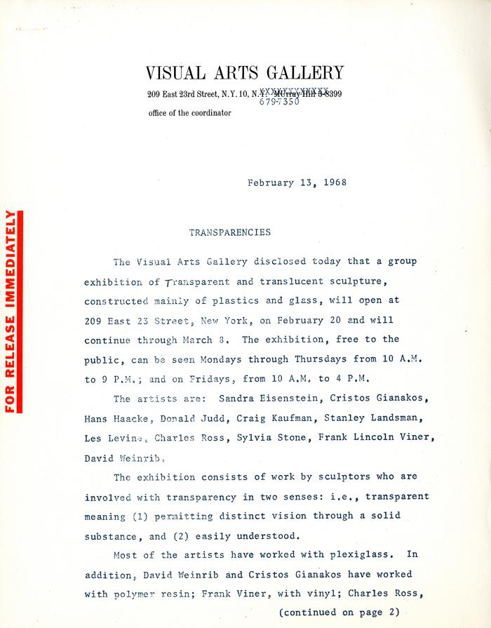 Press Releases depicts: typed press release