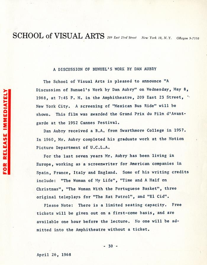 Press Releases depicts: typed press release