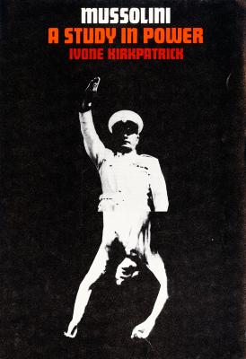 Book Covers depicts: A photograph of Mussolini from the waist up in dress uniform joined at the waist to photograph of Mussolini hanging upside down