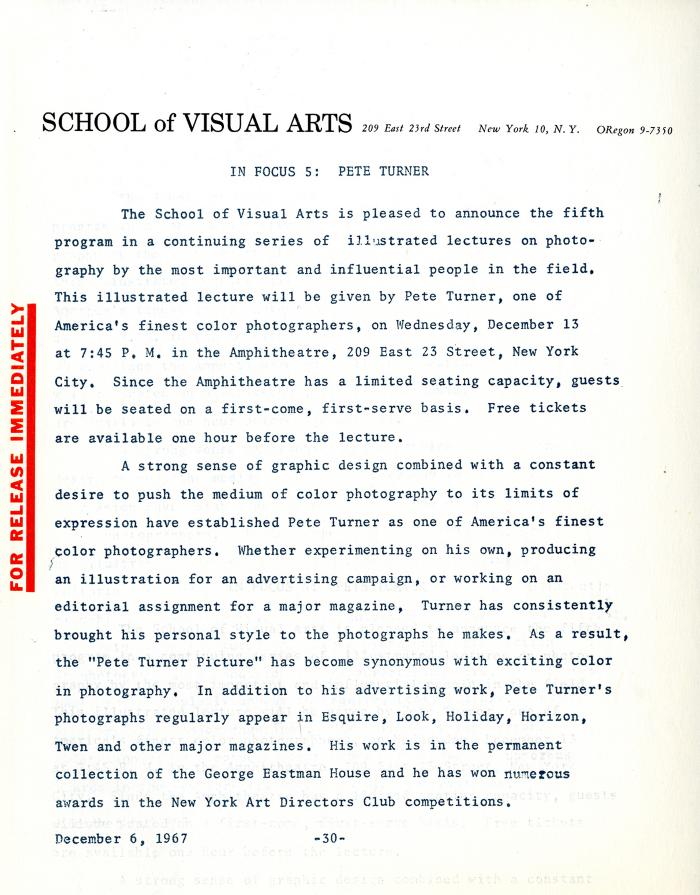Press Releases depicts: typed description of event
