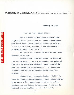 Press Releases depicts: typewritten description of event