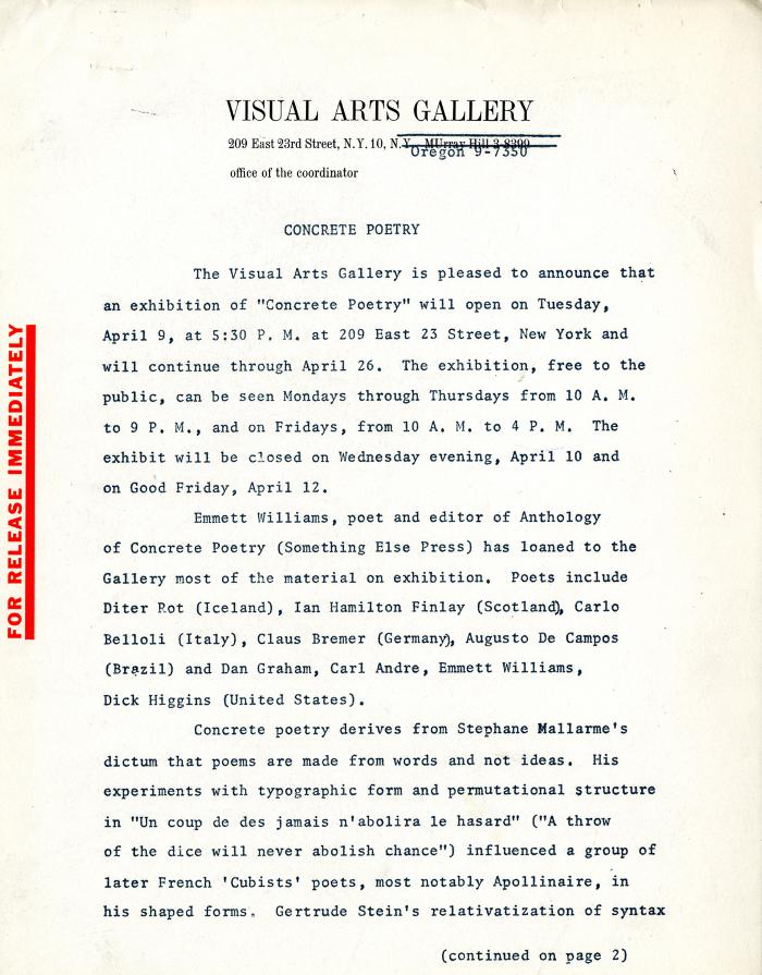 Press Releases depicts: typed press release