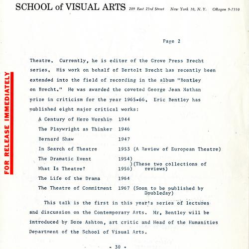 Press Releases depicts: typed description of event