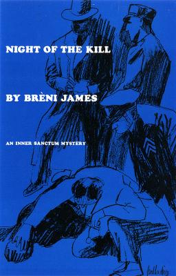 Book Covers depicts: Illustration of police and detectives peering over a man face down on the ground on a blue background