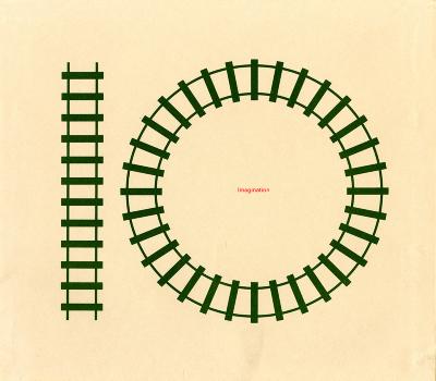 Booklet/Brochure depicts: Illustration of the number "10" made out of railroad tracks 