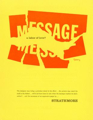 Advertisements depicts: Minimal illustration of a red ripped up piece of paper that says "Message" on a yellow background 