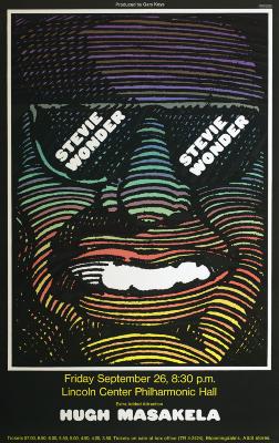 Posters depicts: colorful Stevie Wonder portrait 