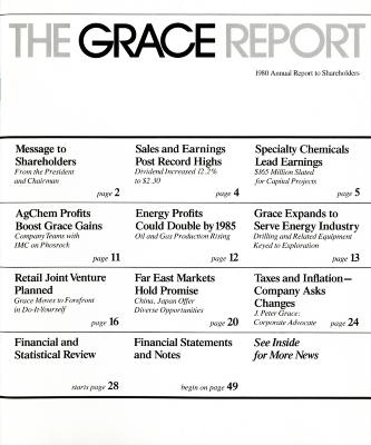 Annual Reports and Corporate Communications depicts: A white magazine cover with various headlines written in black across the front 