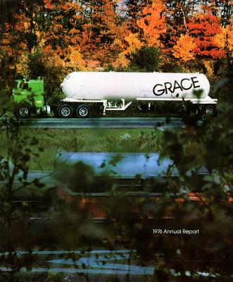 Annual Reports and Corporate Communications depicts: 18 wheeler with "Grace" on the side seen driving next to a pond through trees and fall foliage 