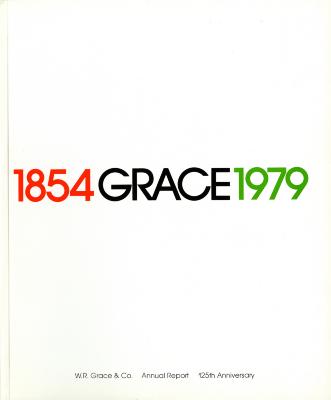 Annual Reports and Corporate Communications depicts: "1854" in red, "Grace" in black, and "1979" in green 