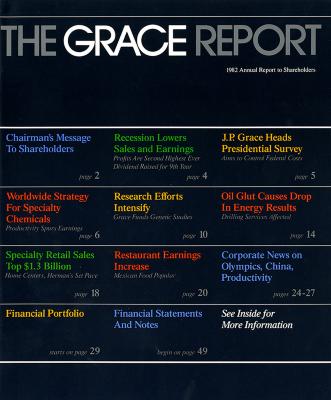 Annual Reports and Corporate Communications depicts: A black magazine cover with various headlines written in rainbow colors across the front 