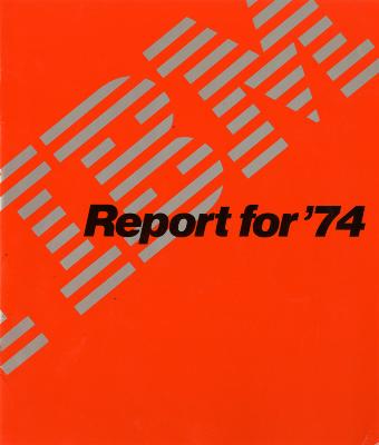 Annual Reports and Corporate Communications depicts: "IBM" is written diagonally in a striped font on a red background 