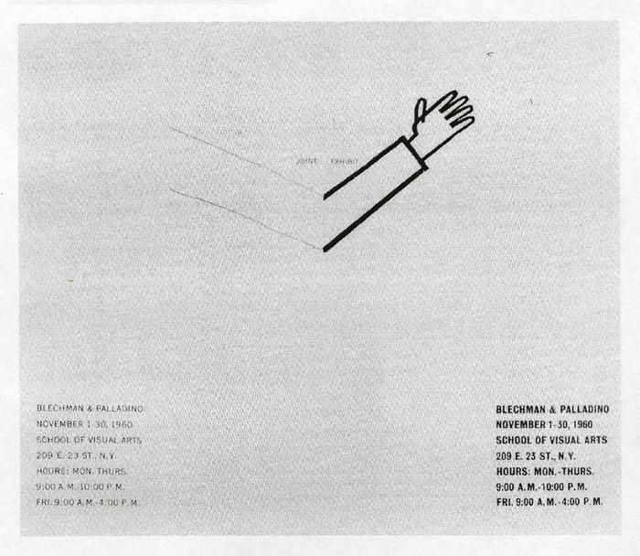 Announcements and invitations depicts: arm partially extended with the words joint exhibit above the elbow