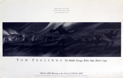 Posters depicts: Drawing of enslavers fighting Africans with exhibition details
