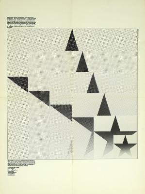 Posters depicts: Layers of expanding pixelated star spreading across page