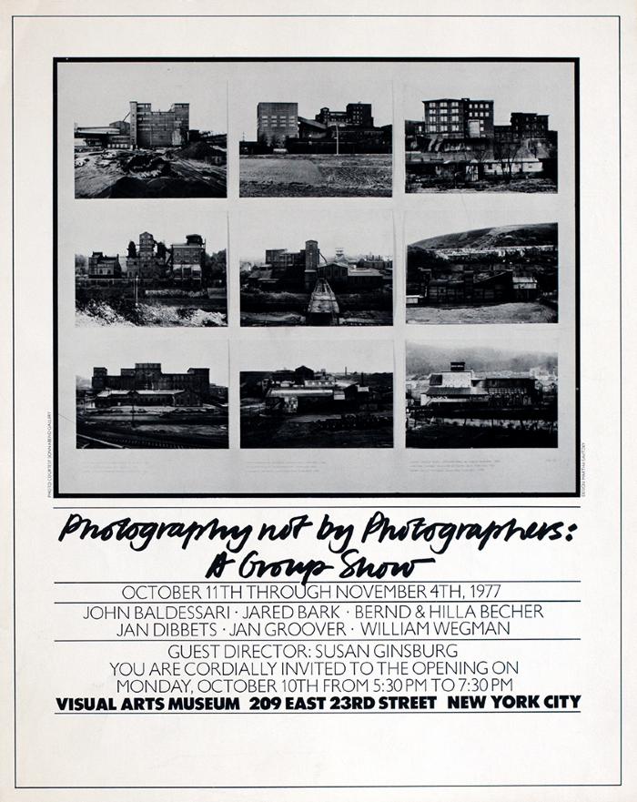 Posters depicts: Grid of nine black and white photographs of buidlings