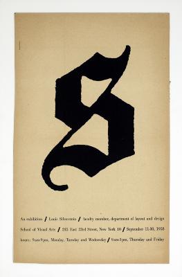 Posters depicts: The letter S in calligraphic style