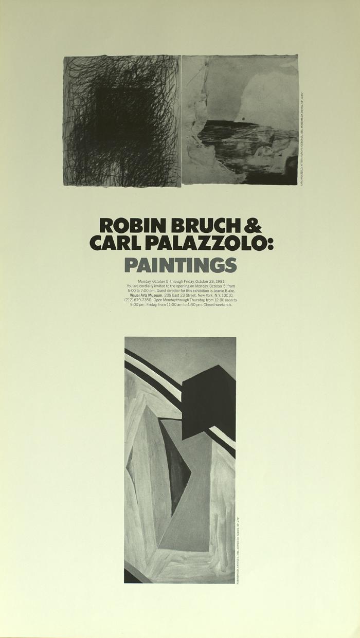 Posters depicts: Abstract black and white paintings by Bruch and Palazzolo