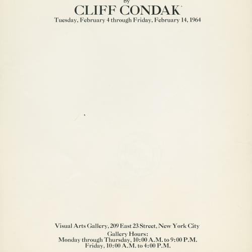 Announcements and invitations, Posters depicts: Exhibition information in black type on white