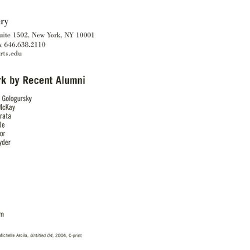 Announcements and invitations depicts: Exhibition announcement back