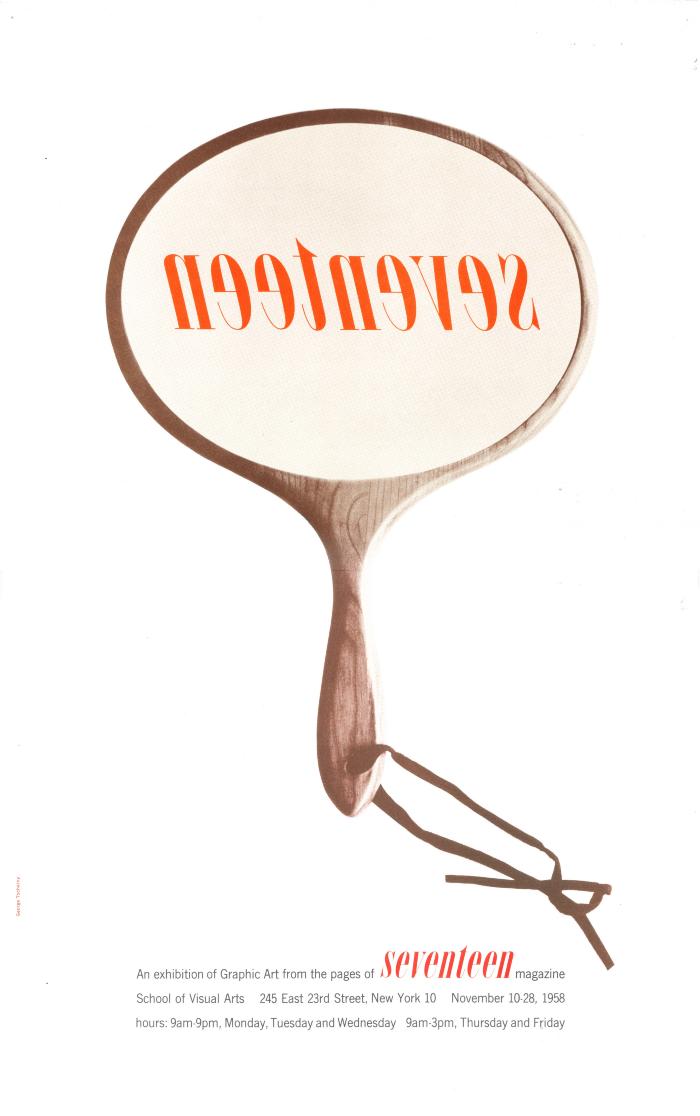 Posters depicts: Hand mirror with reflection of word "Seventeen"