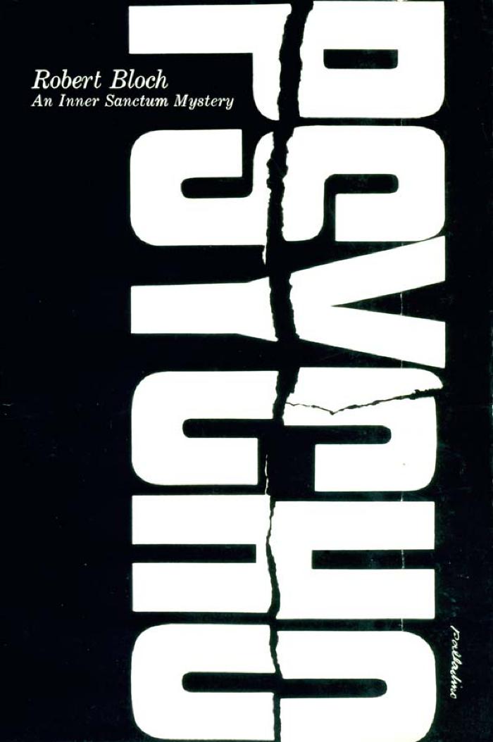 Book Covers depicts: The letters of "Psycho" are vertical and ripped apart, now slightly askew