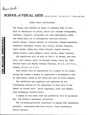 Press Releases depicts: Press release on SVA letterhead