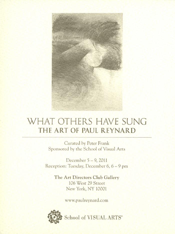 Announcements and invitations depicts: Front of announcement with exhibition details