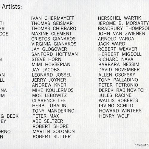 Announcements and invitations depicts: List of participating artists