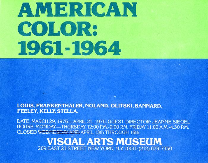 Announcements and invitations depicts: Information about show on blue and green rectangles