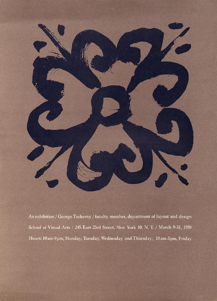 Posters depicts: Black painted flower on brown background