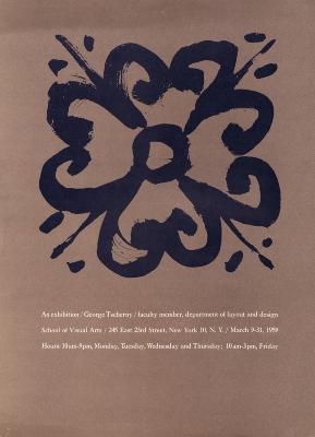 Posters depicts: Black painted flower on brown background