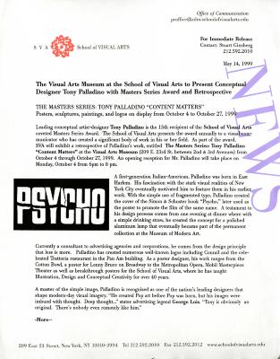 Press Releases depicts: typed press release