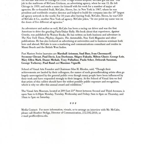 Press Releases depicts: Typewritten document describing exhibition