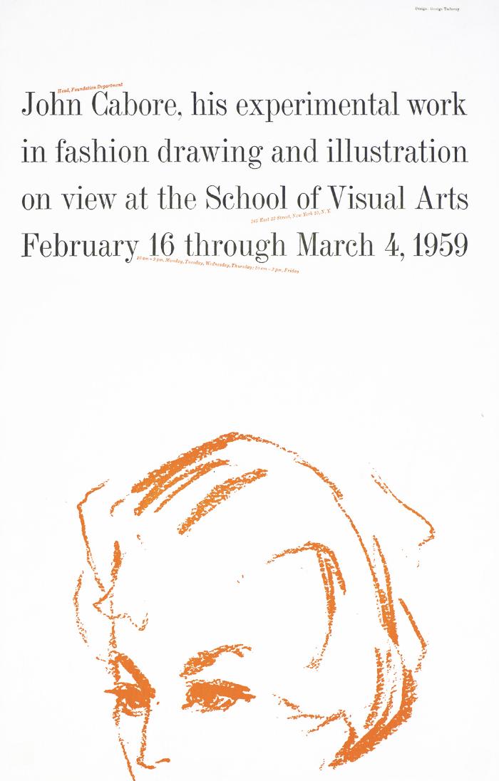 Posters depicts: Profile of woman drawn in orange crayon